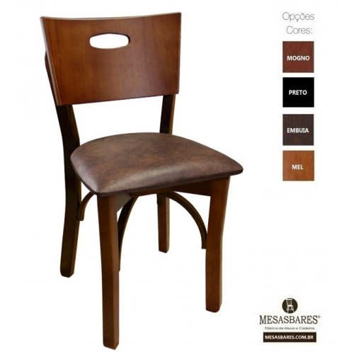 Cadeira Bar Assento Madeira ou Estofado Cor Preta - Cod: 1947
